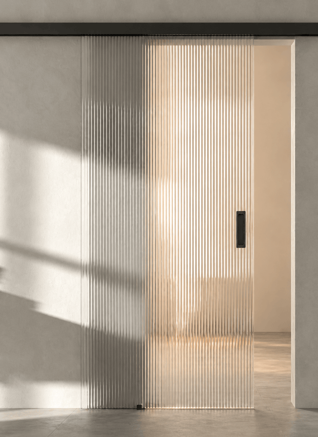Reeded Glass sliding Door Package with softclose(SN03GS10R)