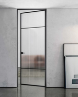 Slimline Single French Door with Door Jamb Reeded Glass (SWA33R)