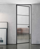 Slimline Single French Door with Door Jamb Reeded Glass (SWA18R)