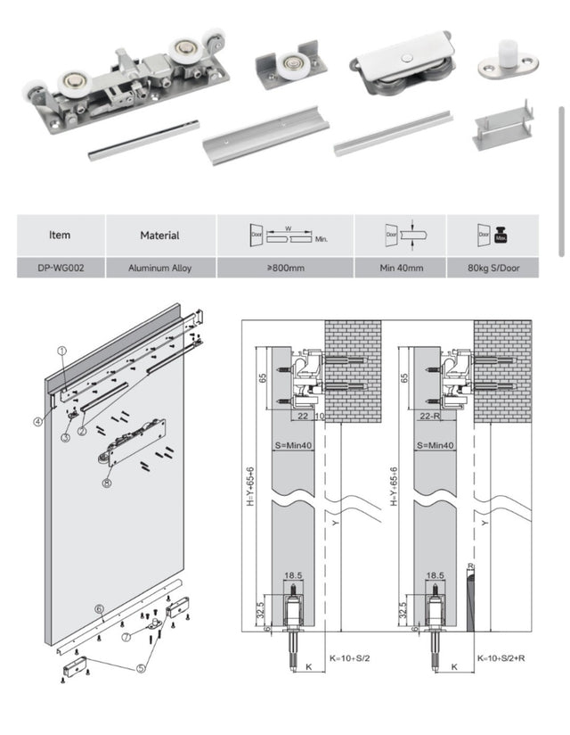 Concealed Sliding Door Ghost Barn Door White HPL Oak Doors (MFD02)