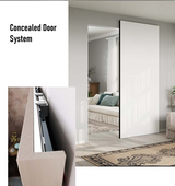 Concealed Sliding Door Ghost Barn Door White HPL Oak Doors (MFD02)