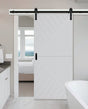 Geometric White Painted Barn Door (BDHB02W)