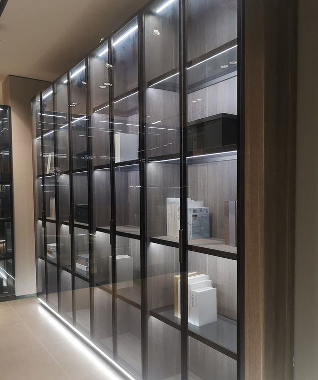 bookcase glass door