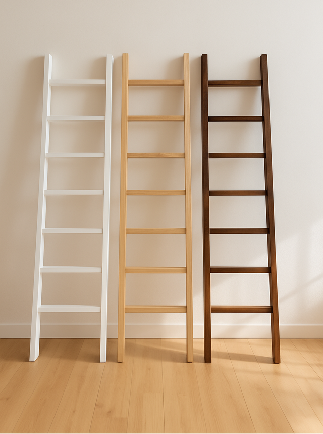 Library Ladder SolidWood Ladder White (LD-BRH White)
